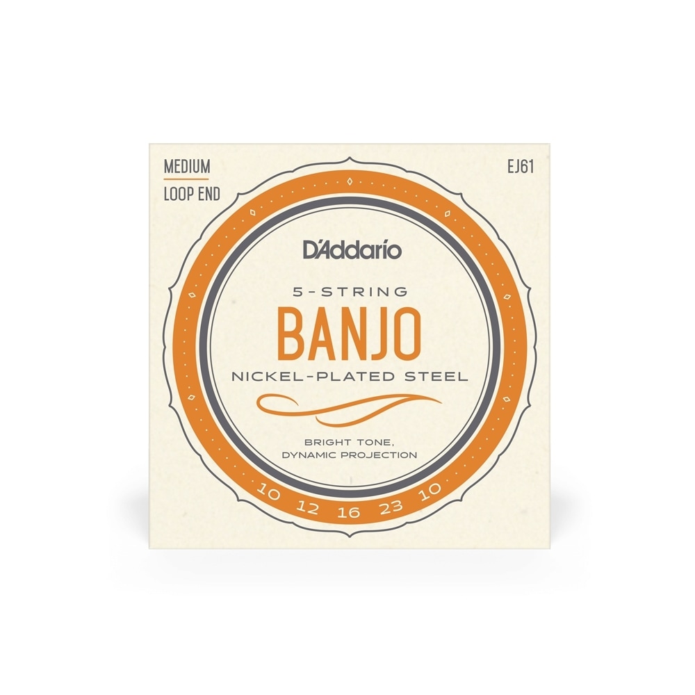 D'Addario ダダリオ バンジョー弦 ニッケル Medium 5弦 .010-.023 EJ61 [daddario ダダリオ]【ゆうパケット対応】