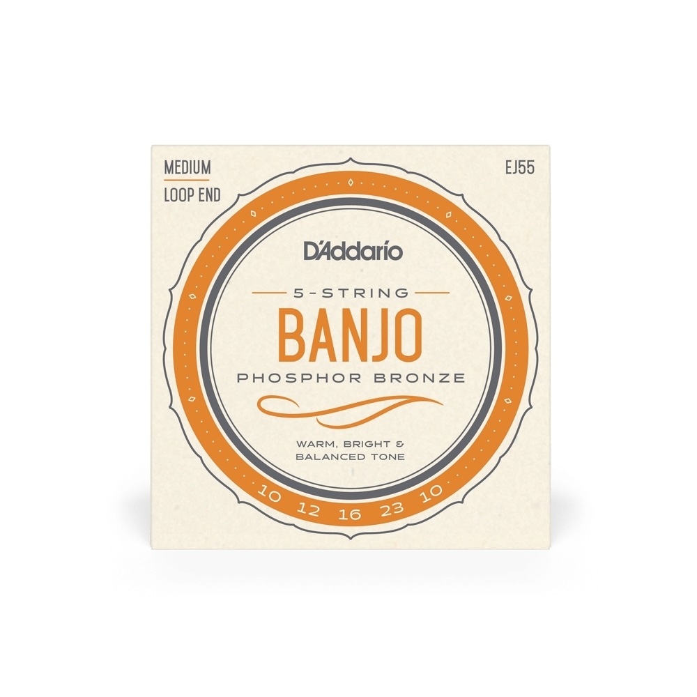 D'Addario ダダリオ バンジョー弦 フォスファー Medium 5弦 .010-.023 EJ55 [daddario ダダリオ]【ゆうパケット対応】