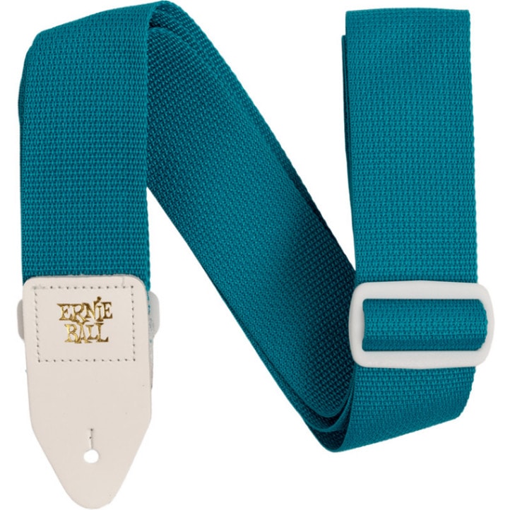 ERNIE BALL ギターストラップ TEAL & WHITE #5349 POLYPRO STRAP 【アーニーボール ポリプロストラップ】【ゆうパケット対応】