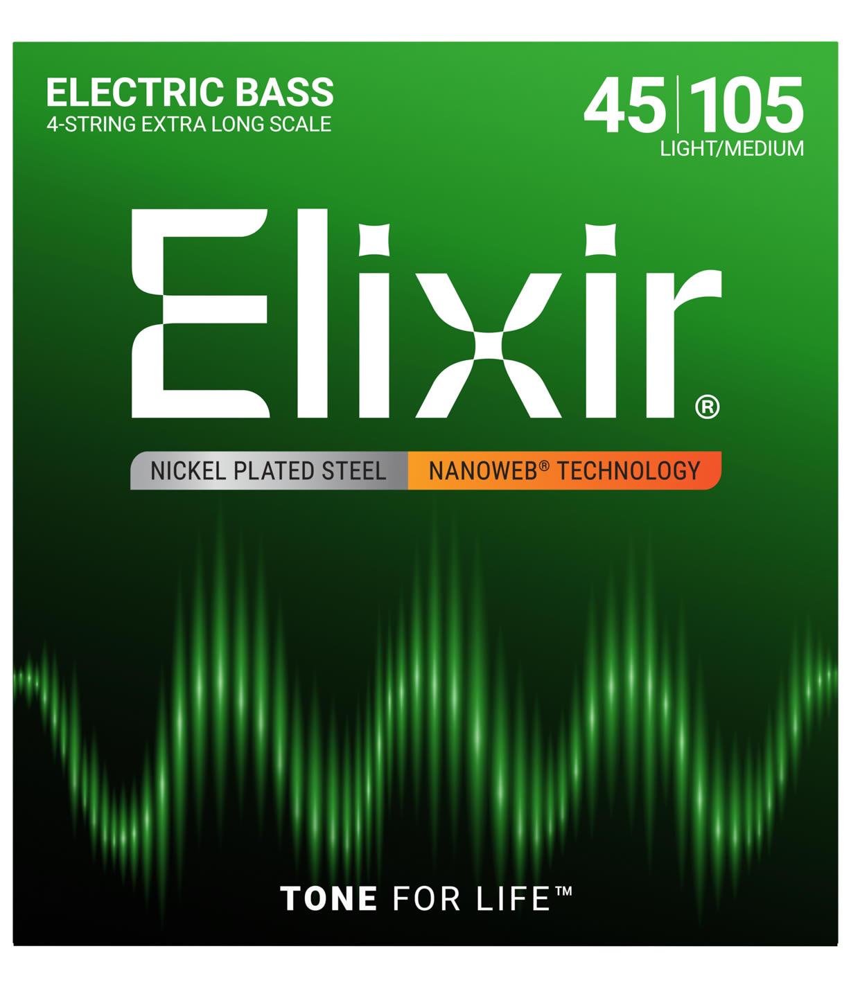 Elixir エリクサー ベース弦 ナノウェブ EX-Long Scale Light/Medium [.045-.105] #14087 【NANOWEB ニッケル】【国内正規品】【ゆうパケット対応】
