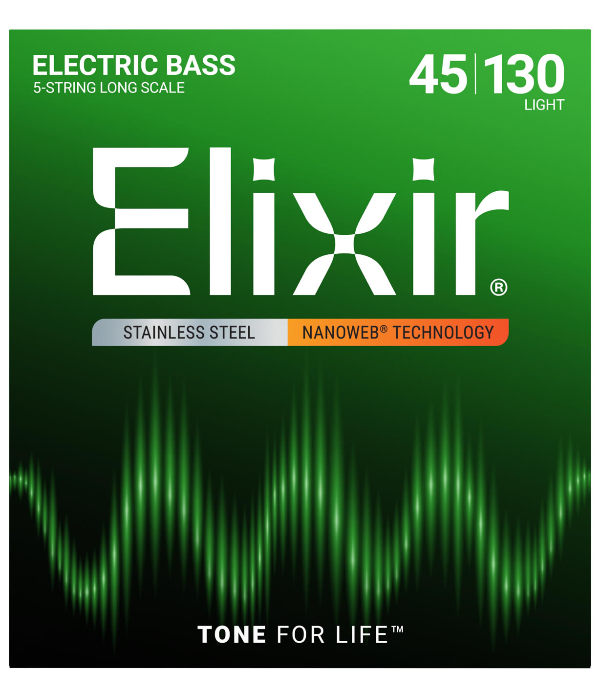 Elixir エリクサー ベース弦 ナノウェブ ステンレス Long Scale 5弦 Light [.045-.130] #14777【NANOWEB】【国内正規品】【ゆうパケット対応】