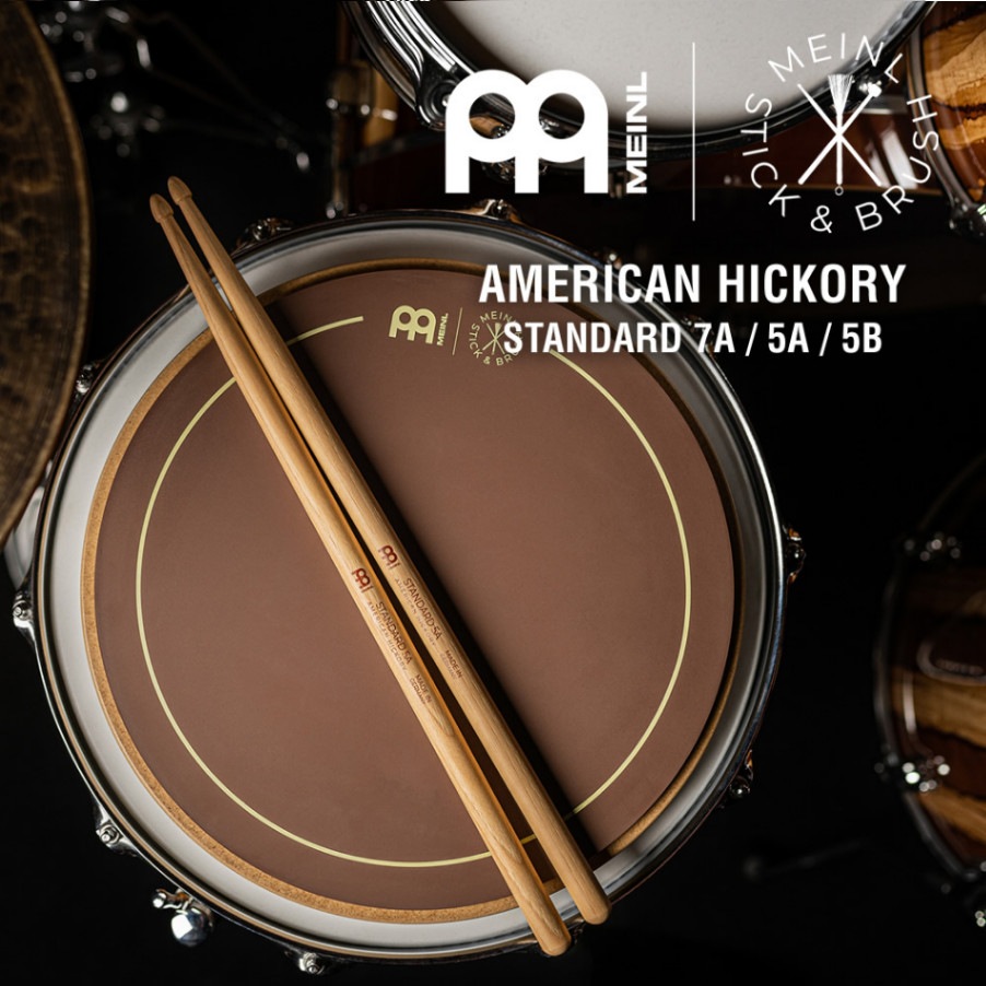 MEINL Stick & Brush ドラムスティック STANDARD アメリカンヒッコリー【マイネル Acornチップ 7A/SB100 5A/SB101 5B/SB102】