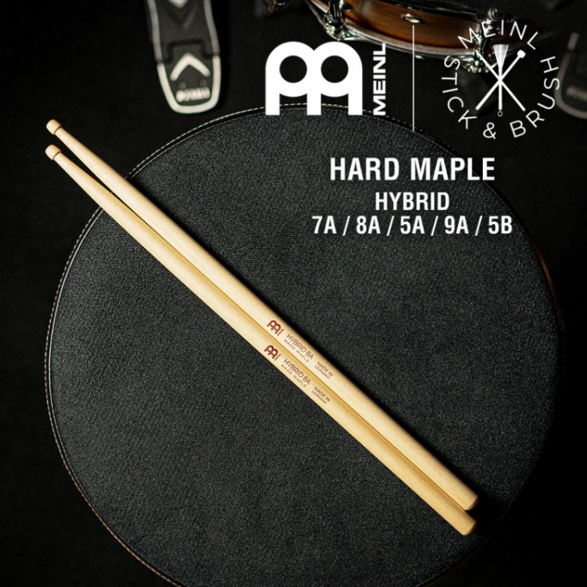 MEINL Stick & Brush ドラムスティック HYBRID MAPLE ハードメイプル【マイネル Hybridチップ 7A/SB134 8A/SB135 5A/SB136 9A/SB137 5B/SB138】
