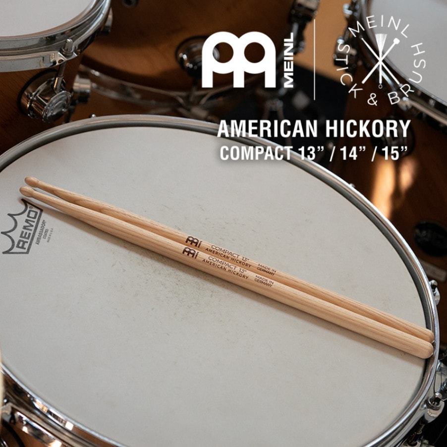 MEINL Stick & Brush ドラムスティック COMPACT アメリカンヒッコリー【マイネル Ovalチップ 13