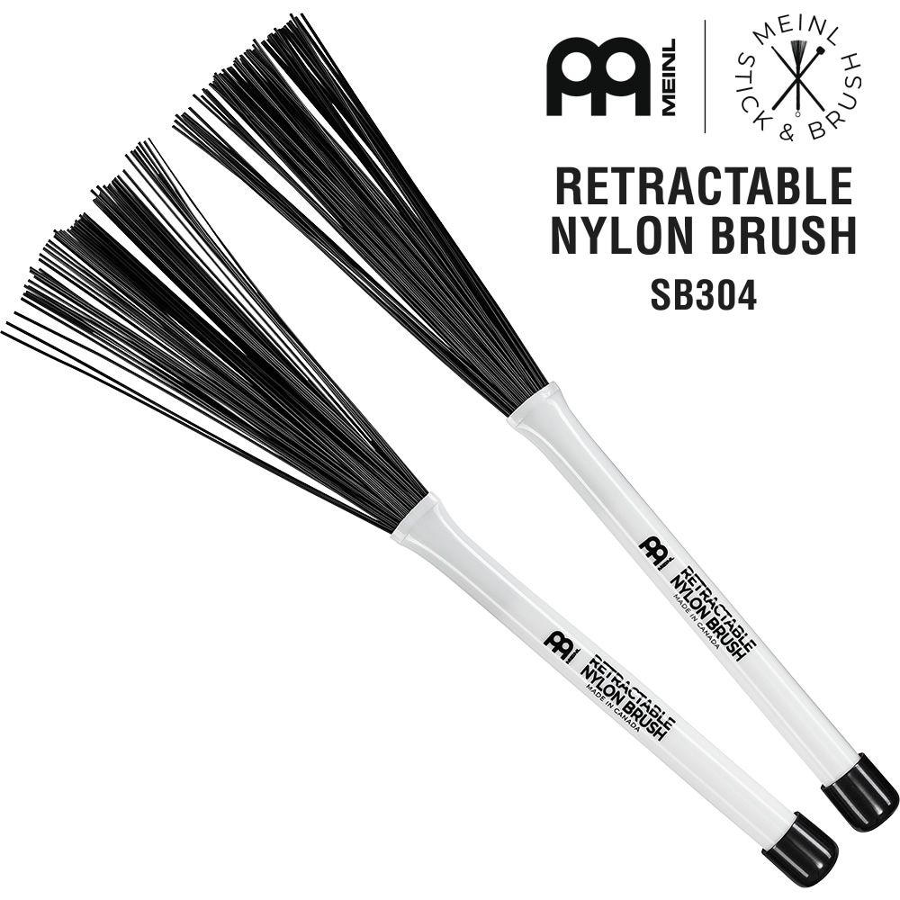 MEINL Stick & Brush ブラシ RETRACTABLE NYLON BRUSH SB304【マイネル カホン 打楽器 ドラムスティック ナイロン】