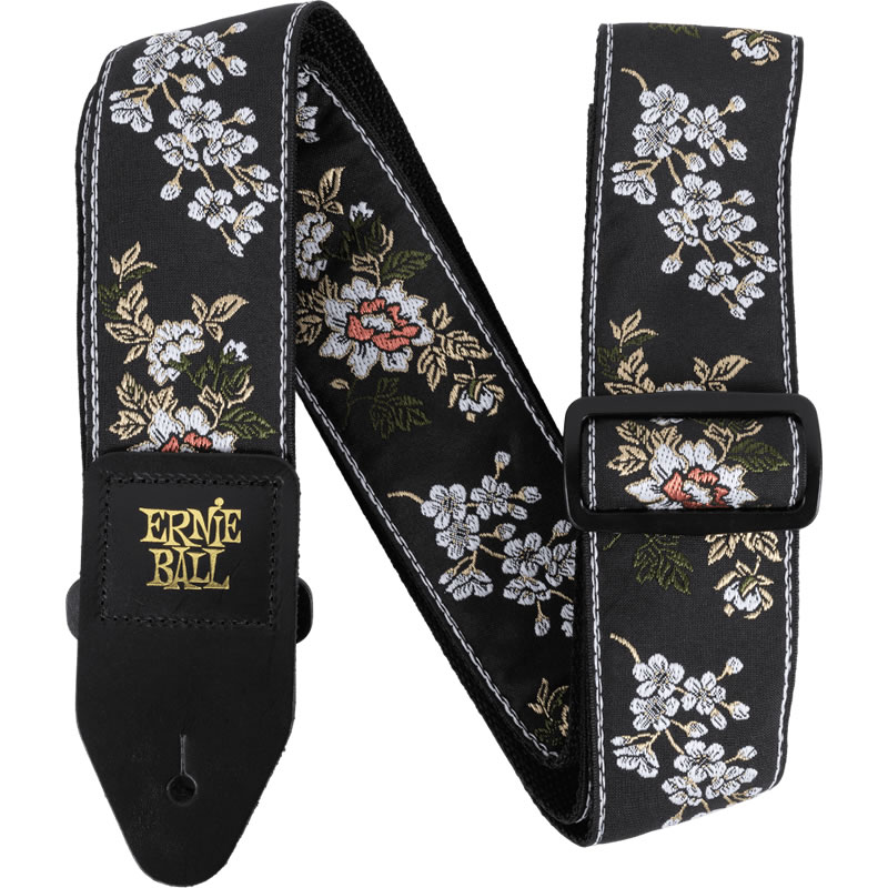 ERNIE BALL ギターストラップ WHITE BLOSSOM #5362 CLASSIC JACQUARD