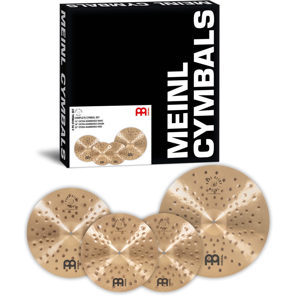 MEINL Cymabals シンバルセット PA-CS1 Pure Alloy Extra Hammered Complete Set 【 PA15EHH、PA18EHC、PA22EHR 】【 マイネル シンバル ハイハット クラッシュ ライド PACS1 】