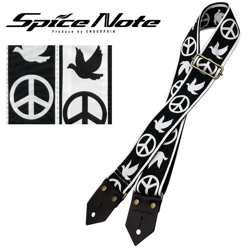 Spice Note ギター ベース ストラップ Design Evolution series ES-PTW50PD “Peace&Dove” 【 スパイスノート ストラップ ピース ハト 】 【ゆうパケット対応】
