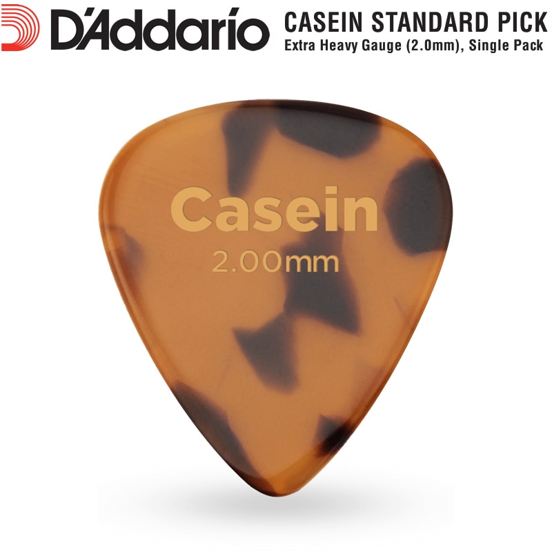 D'Addario ピック 1枚 CASEIN STANDARD PICK 1CA7-01 【 ダダリオ カゼイン ティアドロップ ゲージ：2.0mm 】【ゆうパケット対応】＊