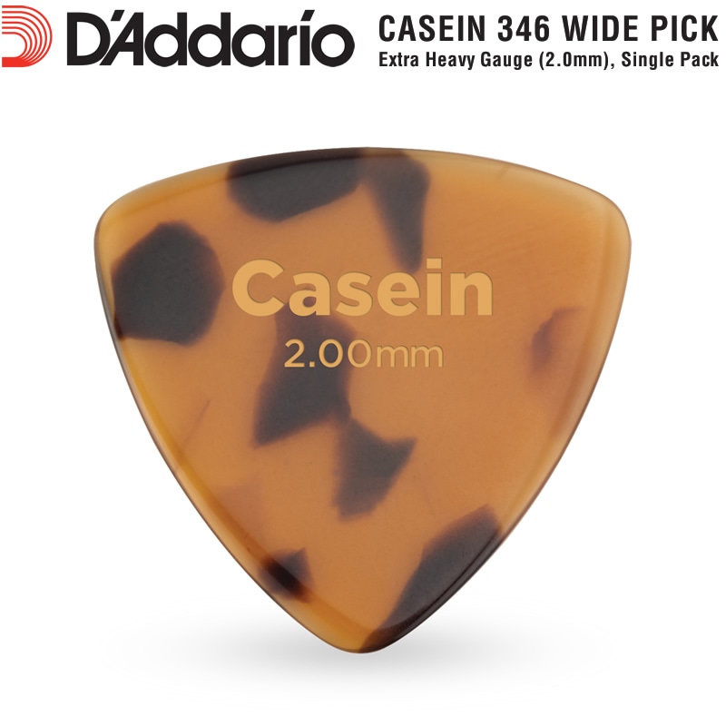 D'Addario ピック 1枚 CASEIN 346 WIDE PICK 2CA7-01 【 ダダリオ カゼイン ワイドシェイプ ゲージ：2.0mm 】【ゆうパケット対応】＊