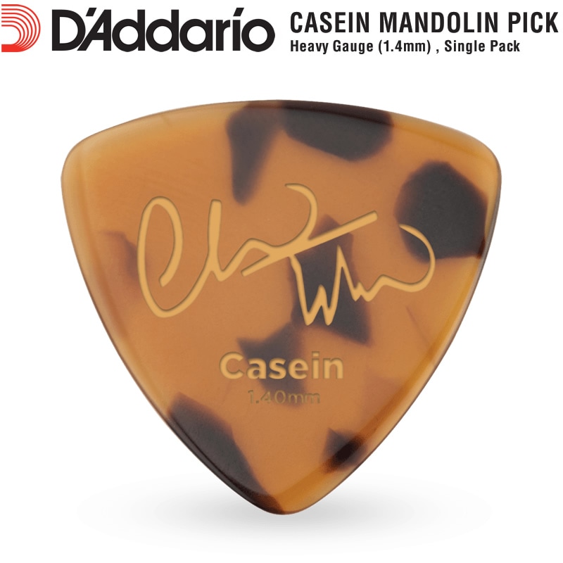 D'Addario マンドリンピック 1枚 CASEIN PICK Chris Thile Signature 2CA7-01CT 【 ダダリオ カゼイン トライアングル ゲージ：1.4mm 】【ゆうパケット対応】＊