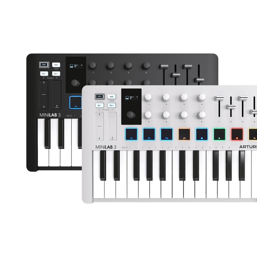 【メーカー取り寄せ】ARTURIA MiniLab 3 MIDIキーボード＆パッド コントローラー / ケーブル付属【 アートリア ミニラボ コントローラー 音楽制作  DTM 作曲 トラックメイク 鍵盤 MINILAB3 】
