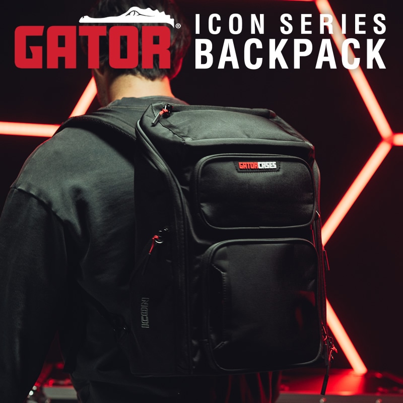 GATOR バックパック G-ICON-BP【DJコントローラーやマルチエフェクターを収納可能。PC/タブレット収納スペース(10.5インチ対応)あり。】 【 ゲーター ゲイター リュック 機材用バックパック DJバッグ DJ機材バッグ DJ機材ケース GICONBP】