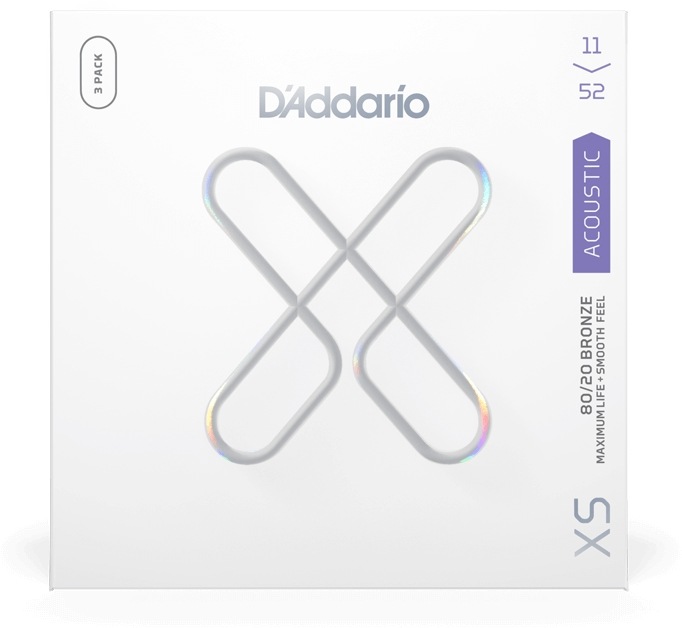 D'Addario アコースティックギター弦 XSABR1152-3P Custom Light 11-52［ダダリオ アコギ 3セットパック コーティング 80/20 ブロンズ]【ゆうパケット対応】