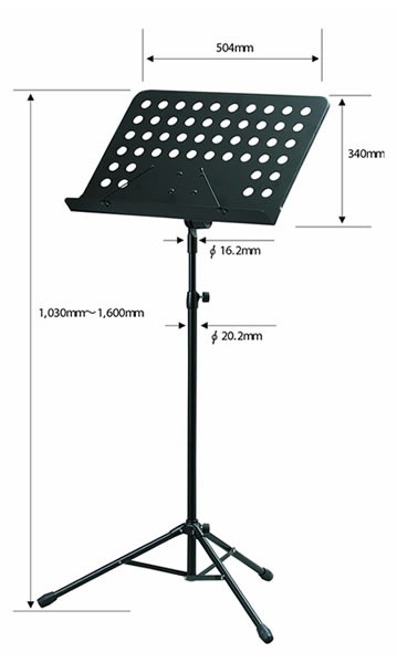 譜面台 M-300B 【M300B 譜面台 スチール譜面台 大型譜面立て オーケストラタイプ】【今だけクロス付き！】
