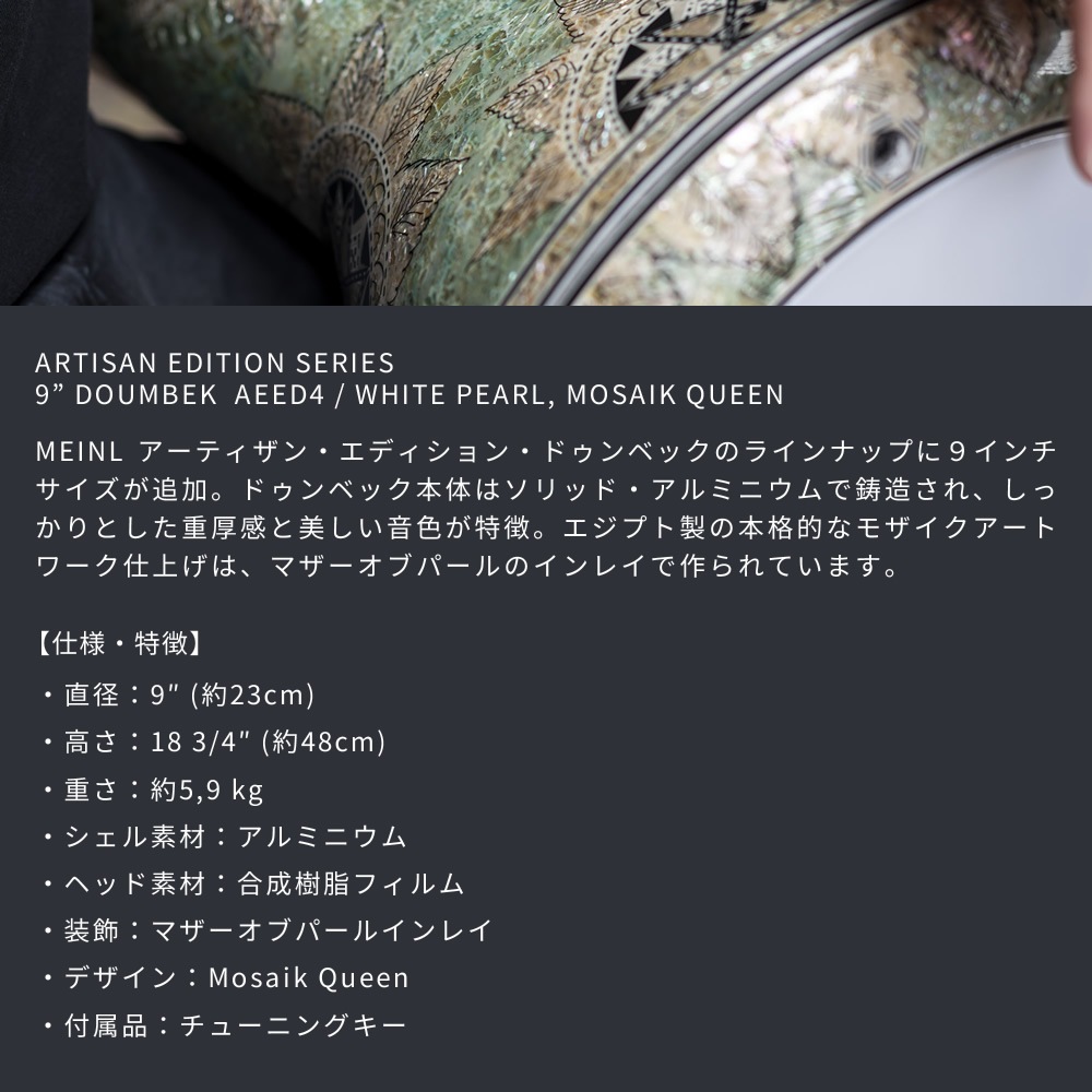 MEINL Percussion ドゥンベック Artisan Edition AEED4 / Mosaik Queen 【 マイネル パーカッション ダラブッカ タブラ ダルブッカ ダンベック 】