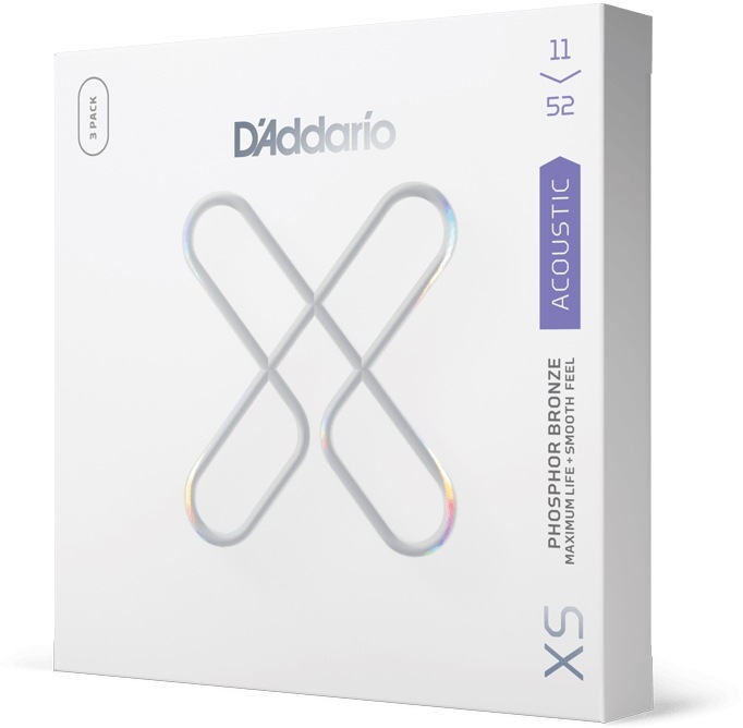 D'Addario アコースティックギター弦 XSAPB1152-3P Custom Light 11-52［ダダリオ アコギ 3セットパック コーティング フォスファー ブロンズ]【ゆうパケット対応】