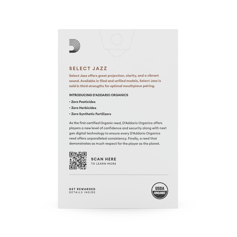 D'Addario WoodWinds ダダリオ リード ソプラノサックス用 SELECT JAZZ UNFILED USDAオーガニック認証取得済 ORRS10SSX 10枚入り 【ORRS10SSX2H/ORRS10SSX2M/ORRS10SSX2S/ORRS10SSX3H/ORRS10SSX3M/ORRS10SSX3S/ORRS10SSX4H/ORRS10SSX4M/ORRS10SSX4S】【ゆうパケット対応】