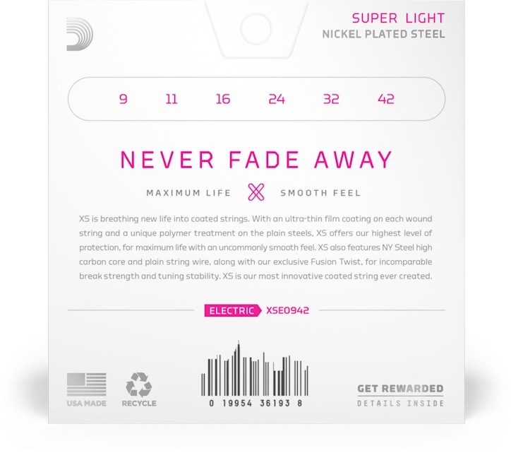 D'Addario エレキギター弦 XSE0942 Super Light 009-042［ダダリオ エレキ コーティング ニッケル]【ゆうパケット対応】