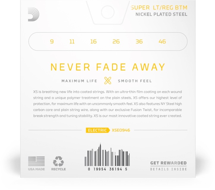 D'Addario エレキギター弦 XSE0946 Super Light Top/Regular Bottom 009-046［ダダリオ エレキ コーティング ニッケル]【ゆうパケット対応】