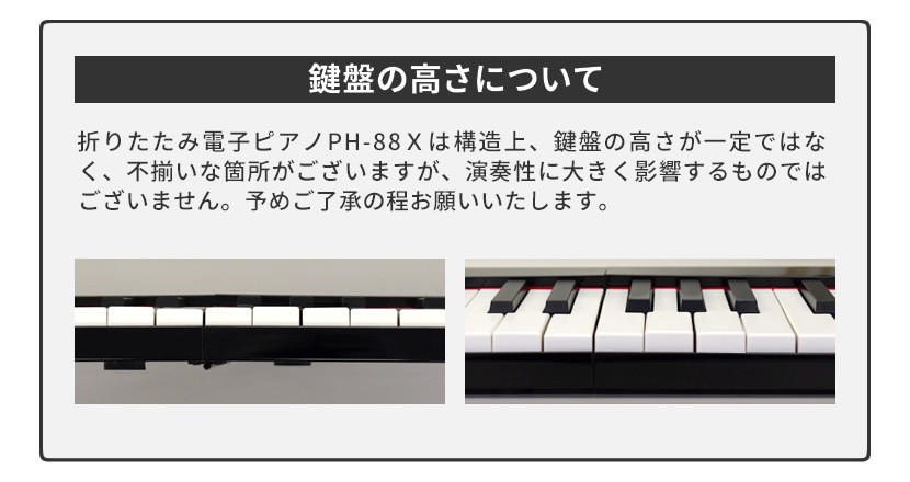 折りたたみ 電子ピアノ TORTE PH-88X 単品 (ペダル・ケース付き)【デジタルピアノ 充電 88鍵盤 折畳み式 薄型 トルテ ピアノ スリム 軽量 PH88X】