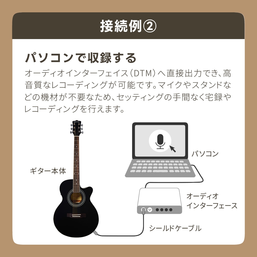 エレアコ Sepia Crue EAW-01 単品（ソフトケース、シールドケーブル