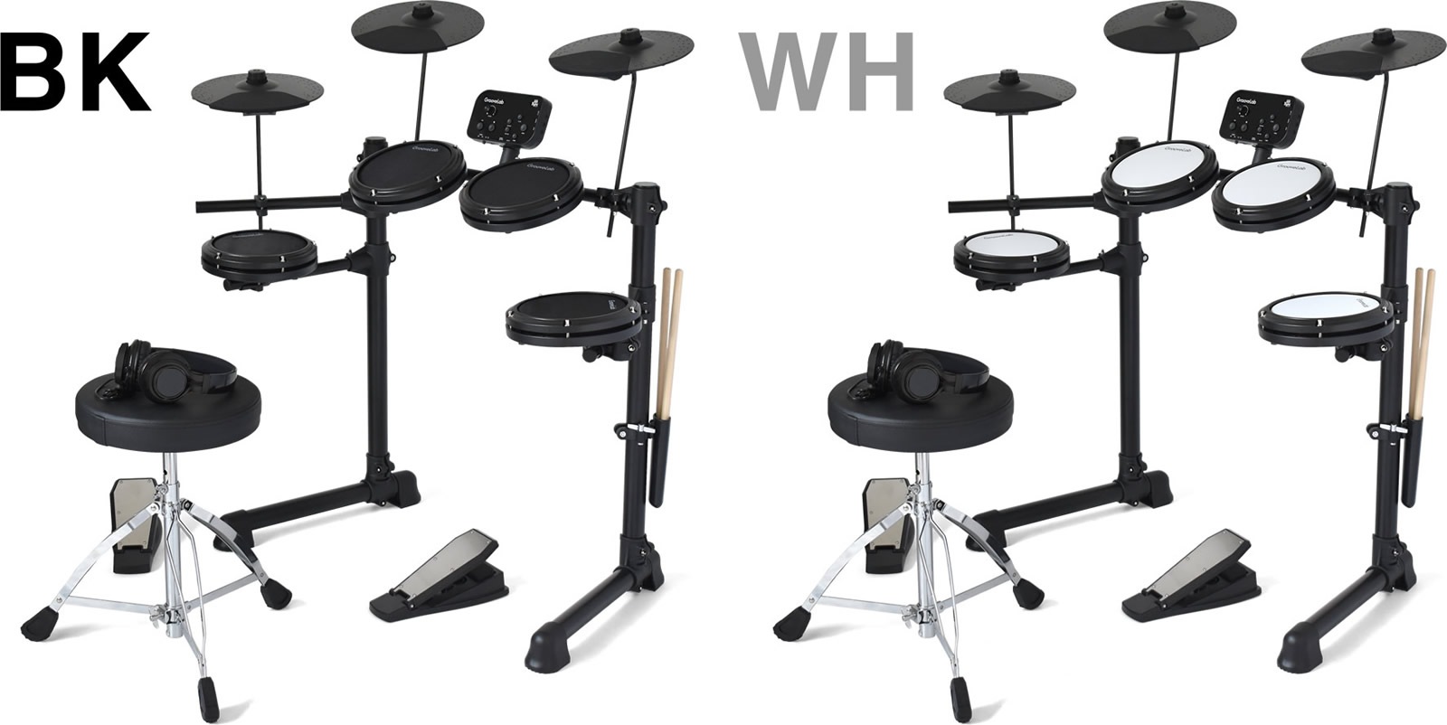 電子ドラムセット メッシュパッド仕様 GrooveLab HitSync GLHS-01 イス、ヘッドフォン、電子ドラム【折りたたみ 防音 静音 初心者 入門 コンパクト メッシュ デジタル ドラム GLHS01】