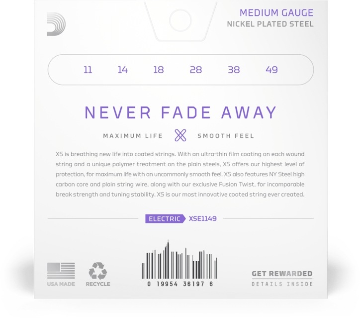 D'Addario エレキギター弦 XSE1149 Medium 011-049［ダダリオ エレキ コーティング ニッケル]【ゆうパケット対応】