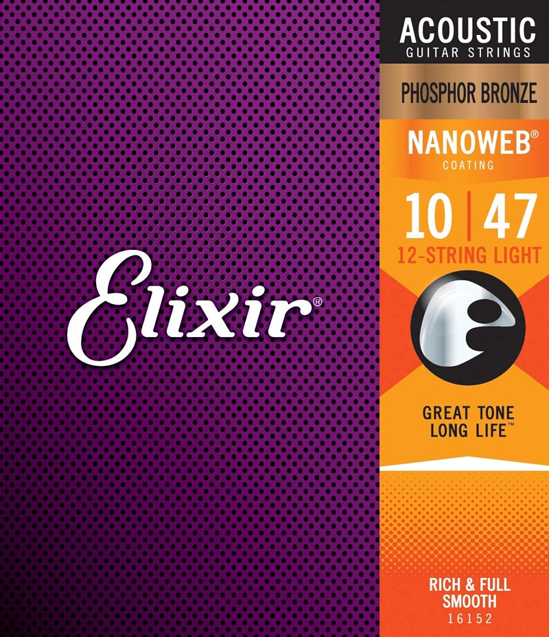 Elixir エリクサー アコースティックギター弦 ナノウェブ 12弦 Light
