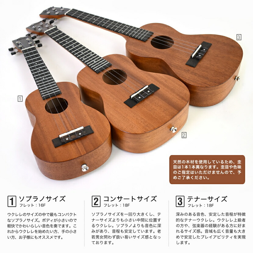 S.Yairi ウクレレ YU-S-03MTS 入門ライトセット（ソプラノサイズ、マホガニー、トップ単板、ギアペグ仕様、ギグバッグ付属)【ヤイリ YUS03MTS 初心者セット】