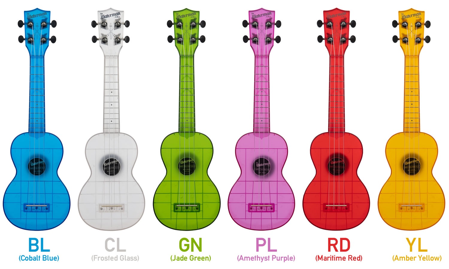 KALA ソプラノ ウクレレ The Waterman Sea Glass Collection KA-WMT ケース付属［KAWMT カラ プラスチック ABS樹脂 耐水 2023］