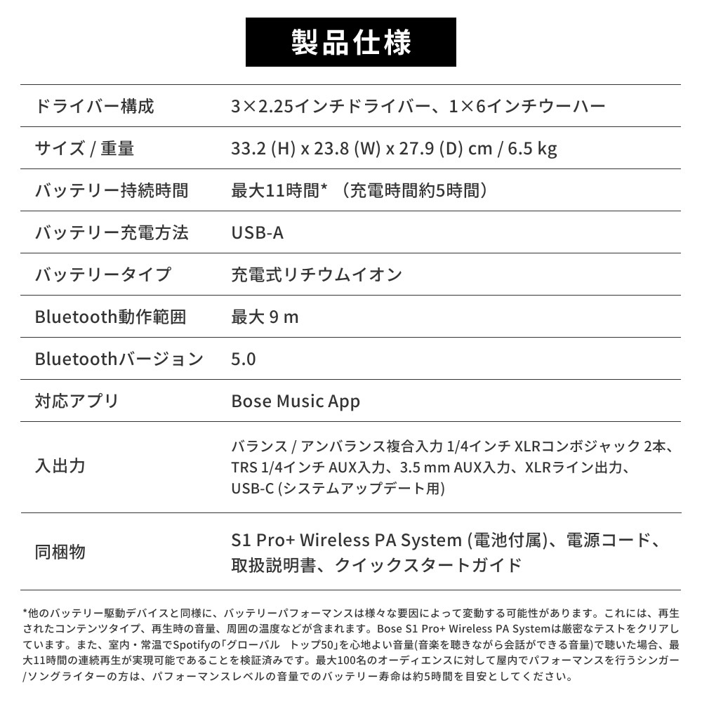 BOSE WIRELESS PA SYSTEM S1 Pro+ 【ボーズ Bluetooth対応 ワイヤレスPAスピーカー】