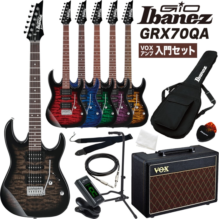 GIO Ibanez ジオアイバニーズ エレキギター GRX70QA VOXアンプ