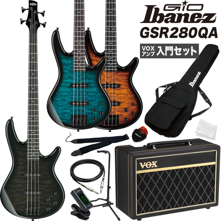 GIO Ibanez ジオアイバニーズ エレキベース GSR280QA VOXアンプ(Pathfinder10 Bass)入門セット【大型荷物】