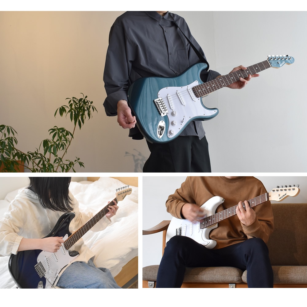 エレキギター 左利き用 SELDER ST-23LH 7点初心者セット