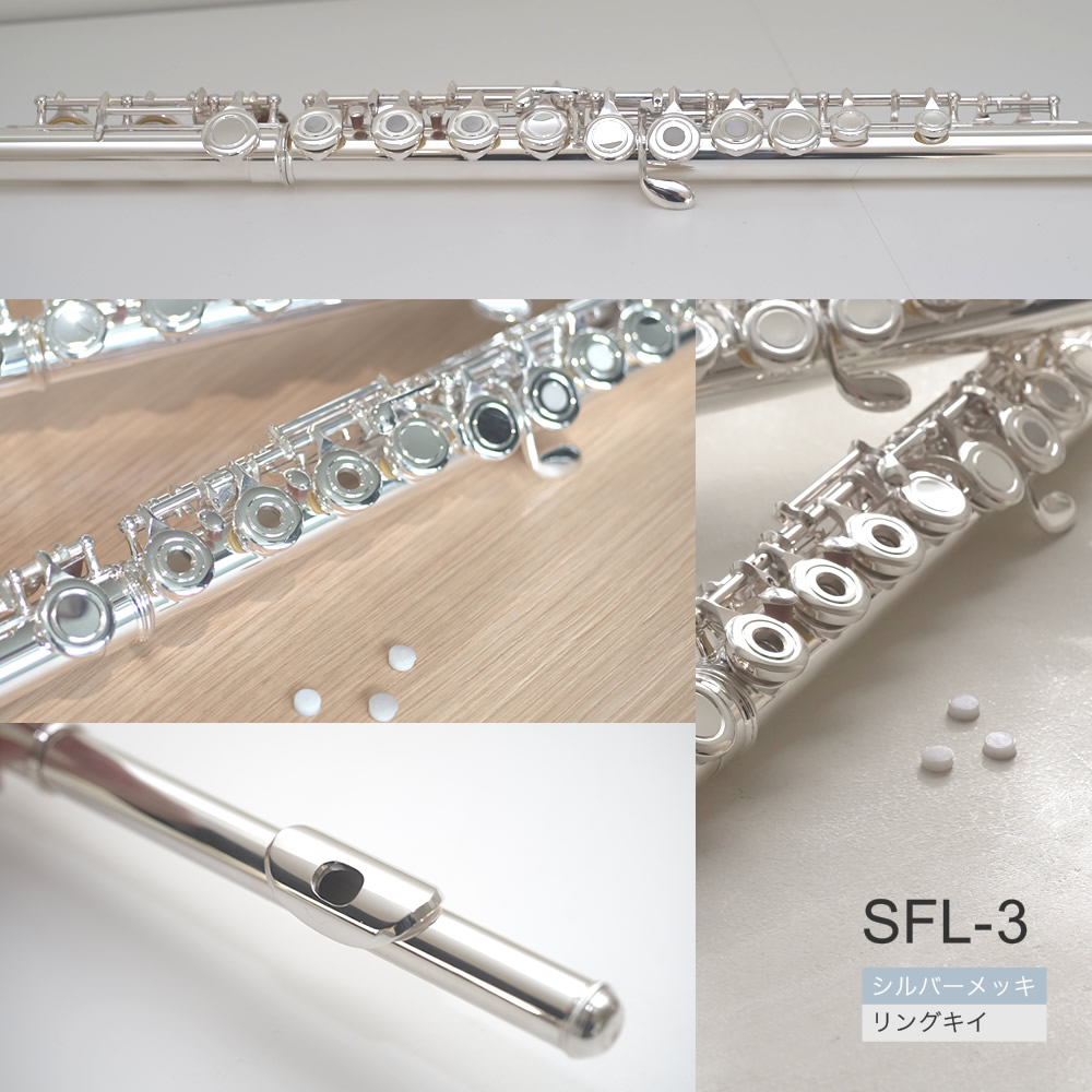Soleil フルート 初心者 入門セット SFL-3/リングキイ(オープンホール・シルバーメッキ仕上)【ソレイユ SFL3 フレンチモデル 管楽器】