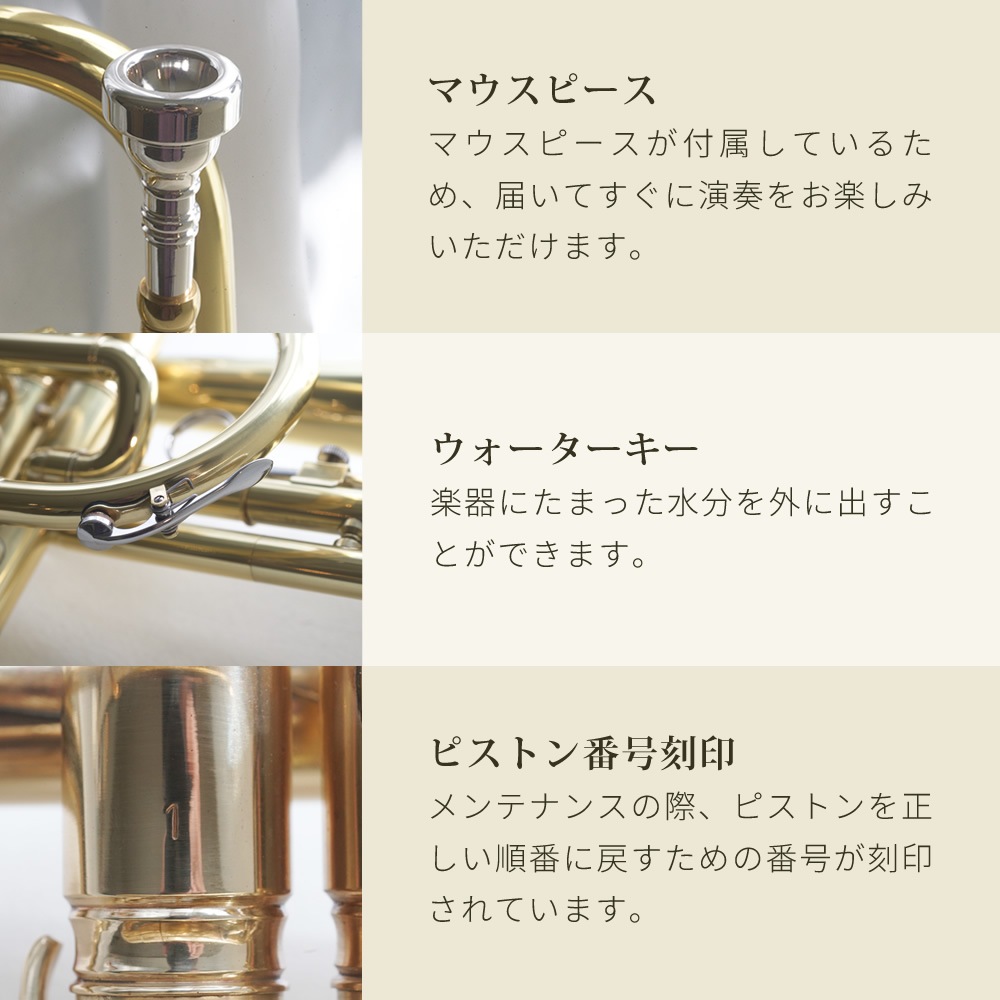 コルネット 入門セット Soleil SCT-1 [ B♭ ] 【 ソレイユ 初心者セット CORNET SCT1 吹奏楽部 管楽器 】