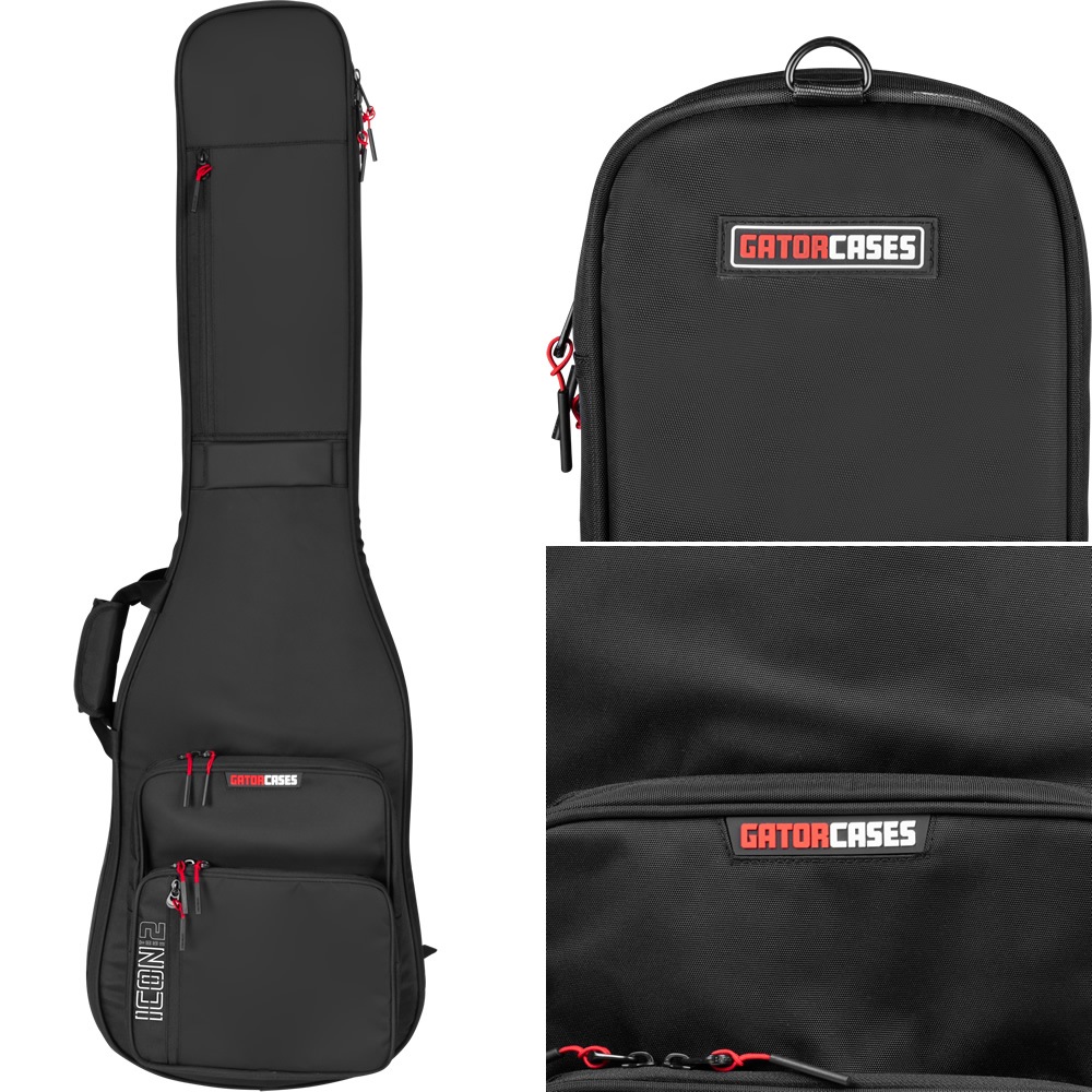 GATOR エレキベース用ギグバッグ 2本収納可能 G-ICON Take Two Series G-ICONTTBASS-BLK 【 ゲーター GIGBAG ベースケース ベースバッグ ブラック 高耐久ナイロン製 調整可能ボディブロック付属 】【大型荷物】
