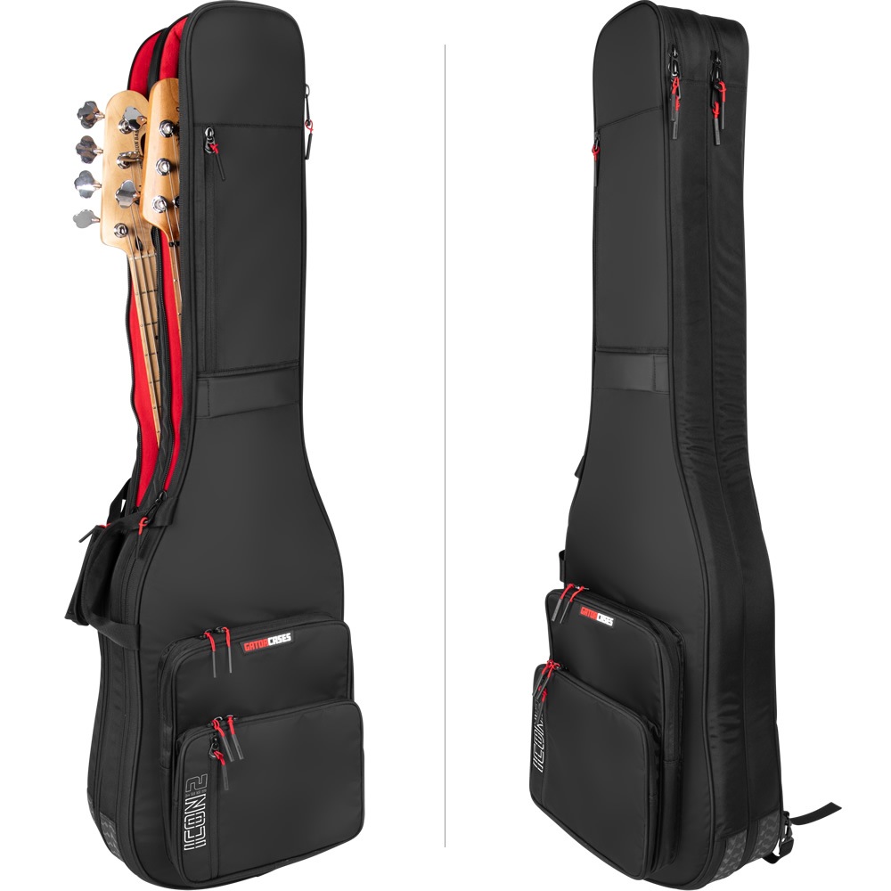 GATOR エレキベース用ギグバッグ 2本収納可能 G-ICON Take Two Series G-ICONTTBASS-BLK 【 ゲーター GIGBAG ベースケース ベースバッグ ブラック 高耐久ナイロン製 調整可能ボディブロック付属 】【大型荷物】