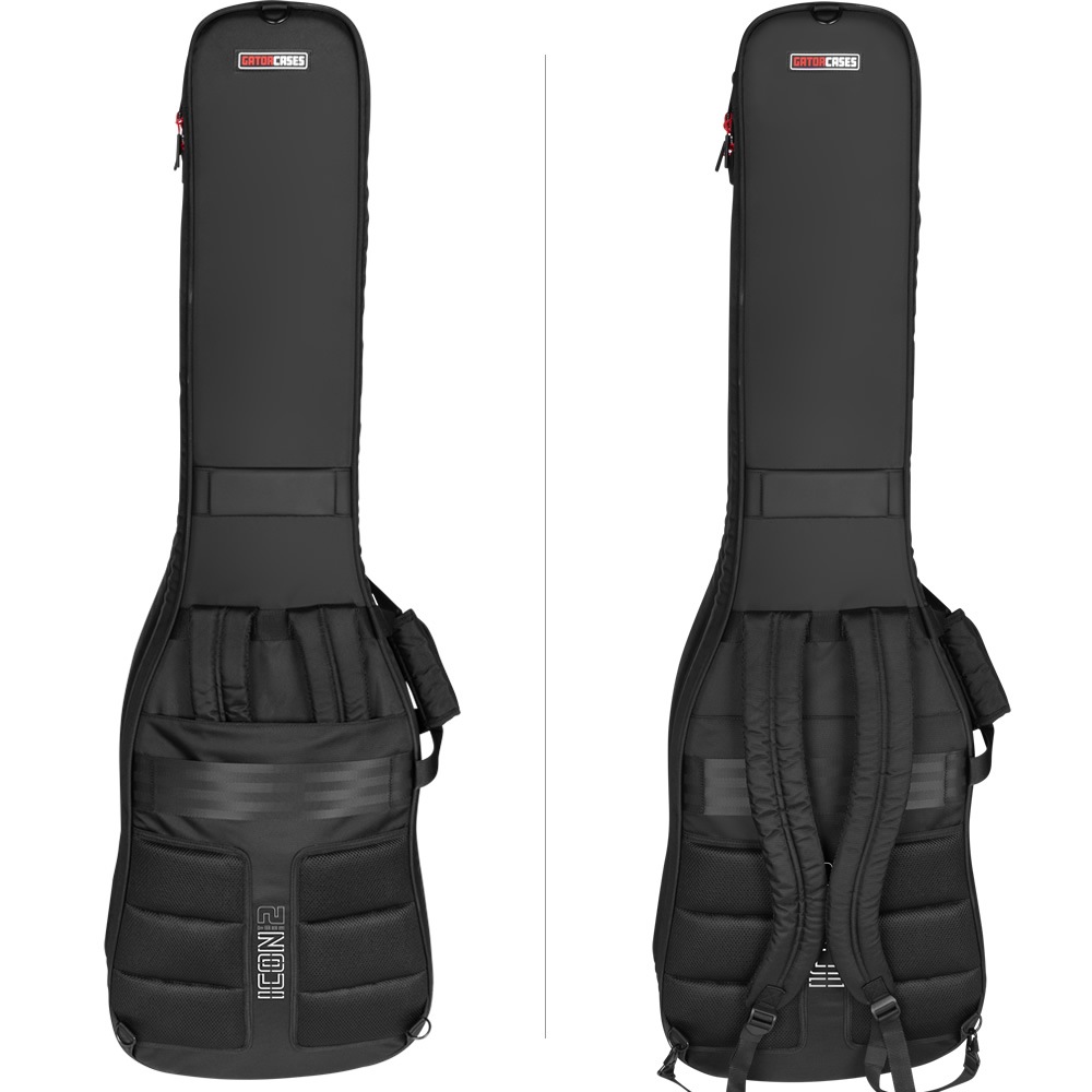 GATOR エレキベース用ギグバッグ 2本収納可能 G-ICON Take Two Series G-ICONTTBASS-BLK 【 ゲーター GIGBAG ベースケース ベースバッグ ブラック 高耐久ナイロン製 調整可能ボディブロック付属 】【大型荷物】