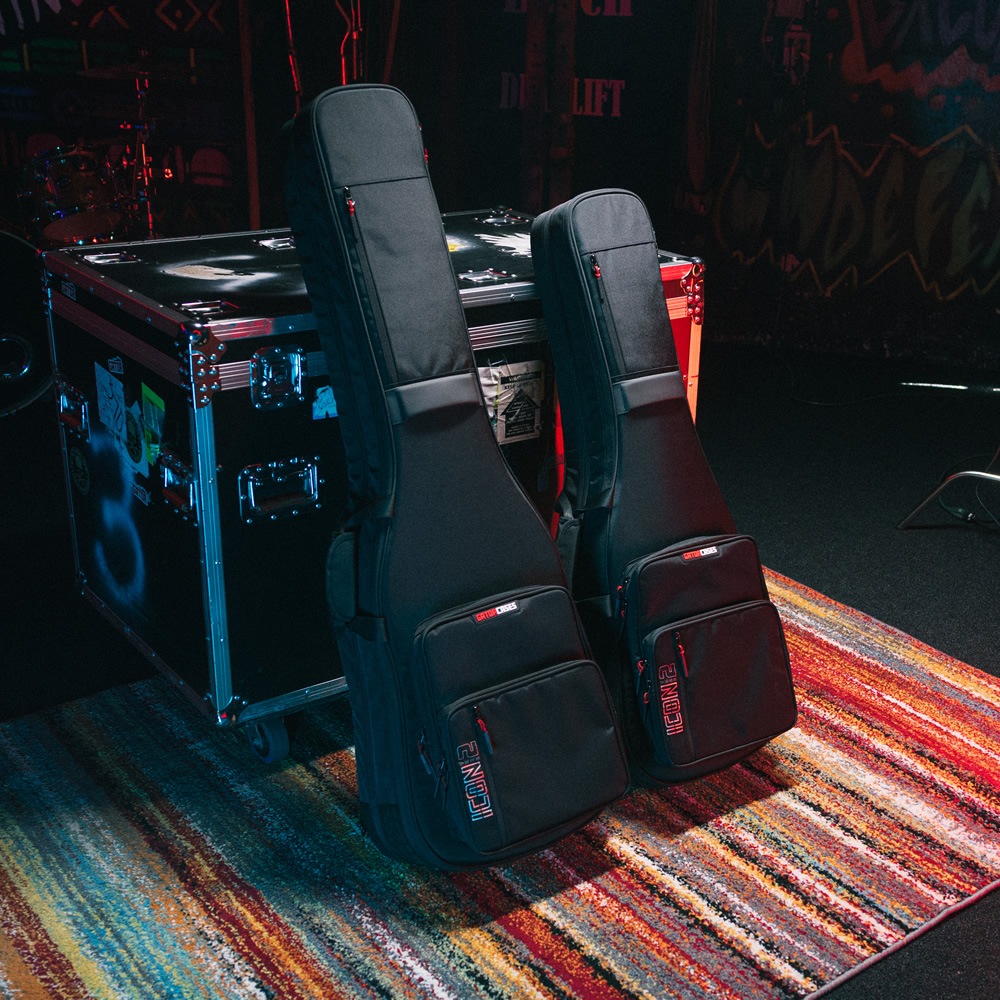 GATOR エレキベース用ギグバッグ 2本収納可能 G-ICON Take Two Series G-ICONTTBASS-BLK 【 ゲーター GIGBAG ベースケース ベースバッグ ブラック 高耐久ナイロン製 調整可能ボディブロック付属 】【大型荷物】