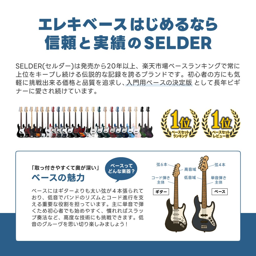 ベース SELDER PB-30/JB-30 VOXアンプ付属スーパーリミテッドセット 初心者セット  【エレキベース 入門セット PB30 JB30】【大型荷物】