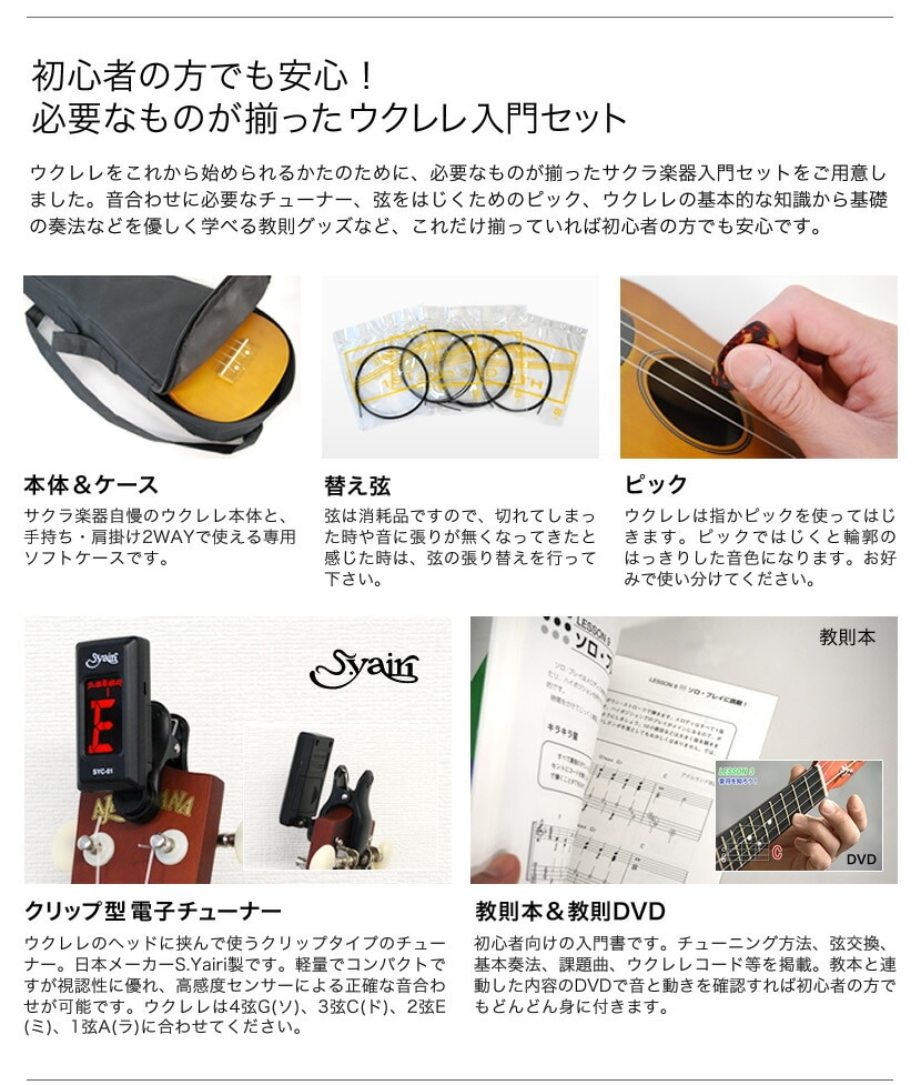 KALA 日本限定 ウクレレ 入門セット KA-J1C コンサートサイズ