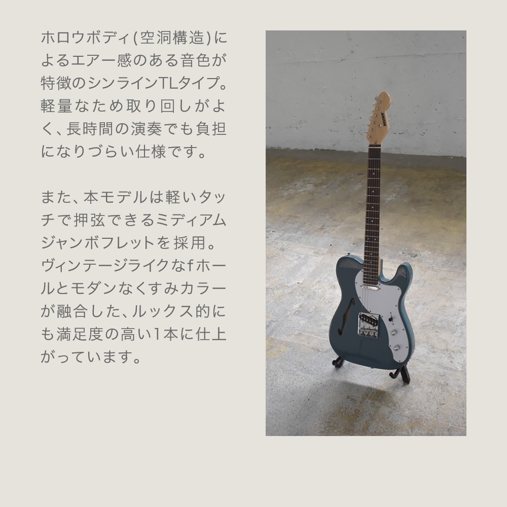 TLシンラインタイプ エレキギター SELDER TLT-20 ソフトケース・シールド付属 【 セルダー シンライン タイプ TLT20 Thinline type 】