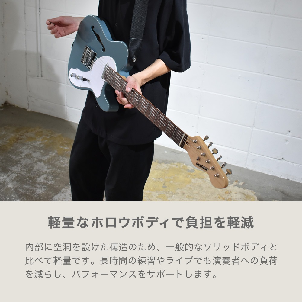 TLシンラインタイプ エレキギター SELDER TLT-20 ソフトケース・シールド付属 【 セルダー シンライン タイプ TLT20 Thinline type 】