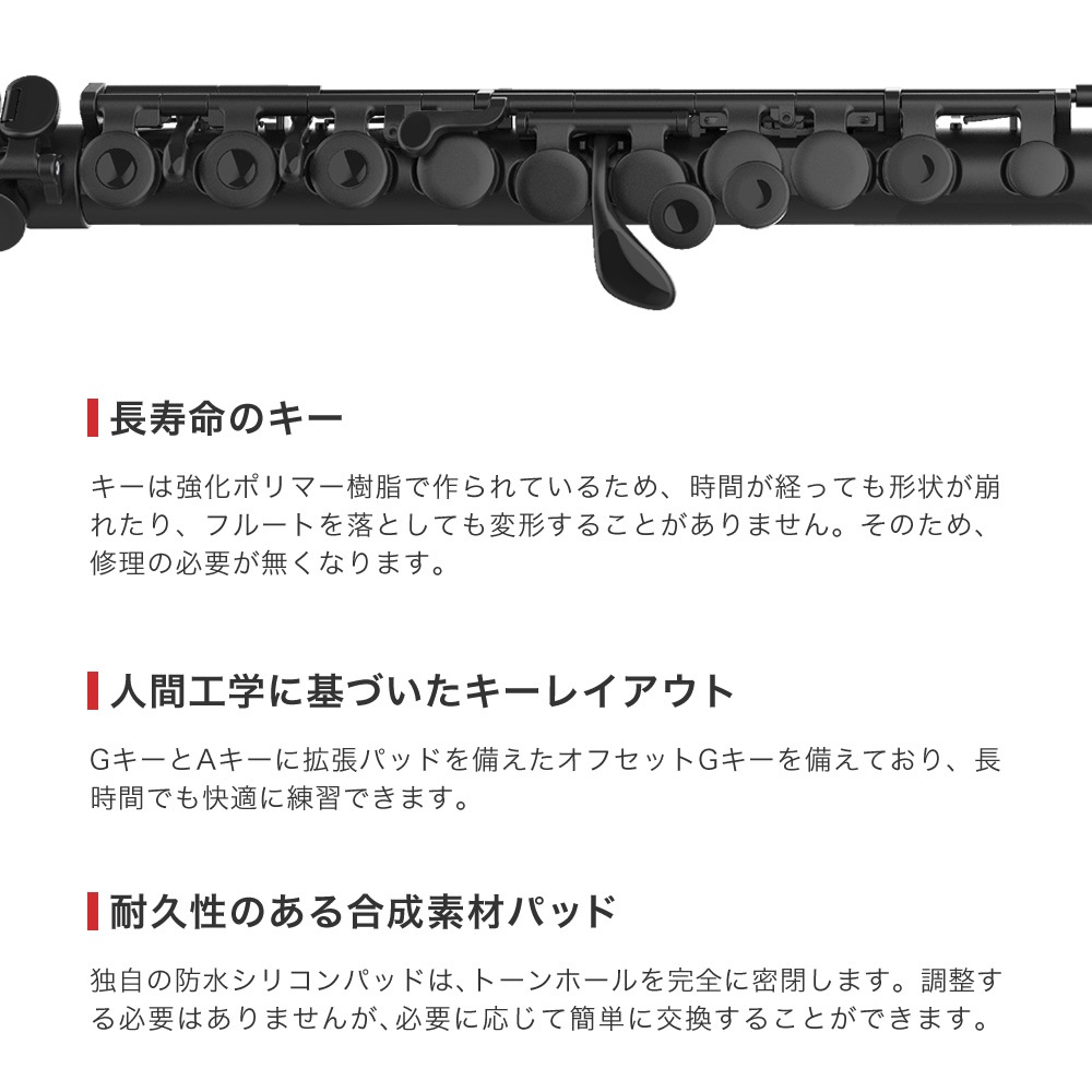 NUVO Band プラスチック製 C調 フルート FLUTE NB300FBK【NUVOBand
