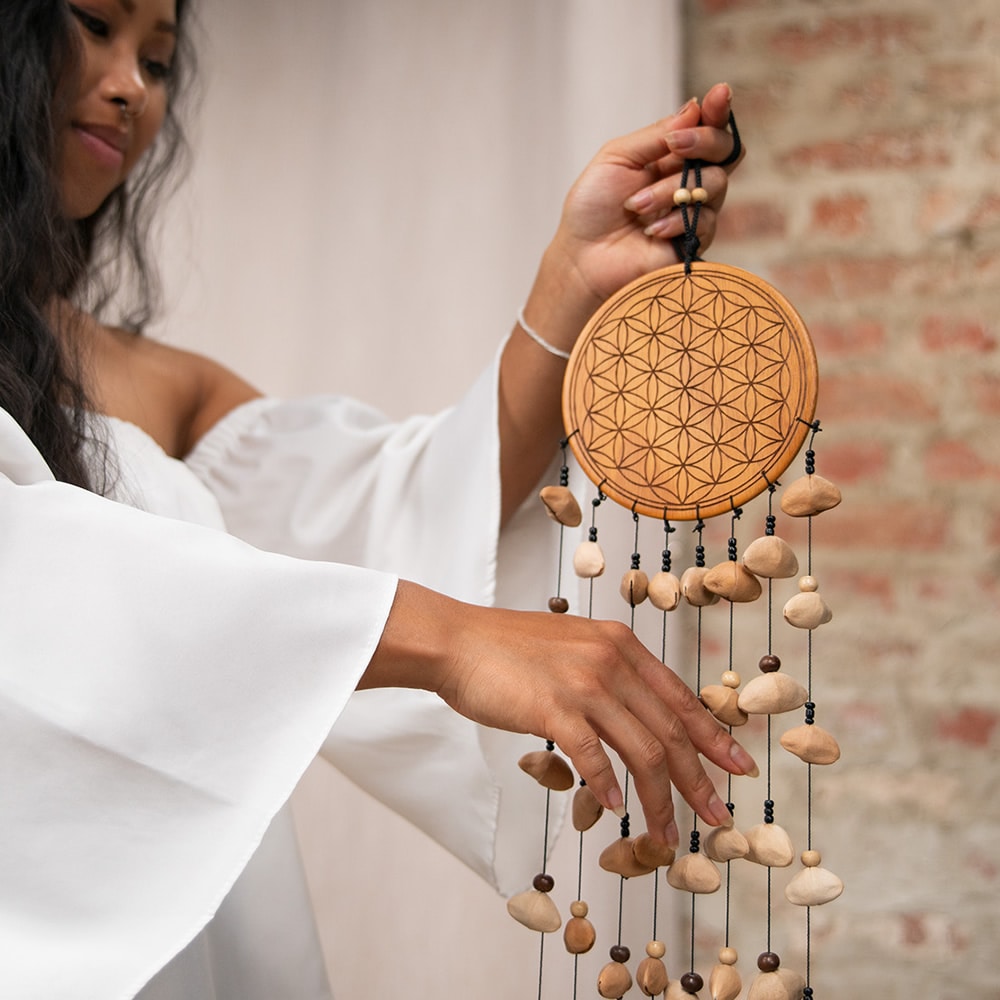 MEINL Sonic Energy ナチュラルチャイム フラワーオブライフデザイン ミディアム SKFOLM 【 マイネル ソニックエナジー FLOWER OF LIFE KENARI CHIMES ピリ クナリ ケナリ ヨガ ヒーリング 瞑想 サウンドバス 】