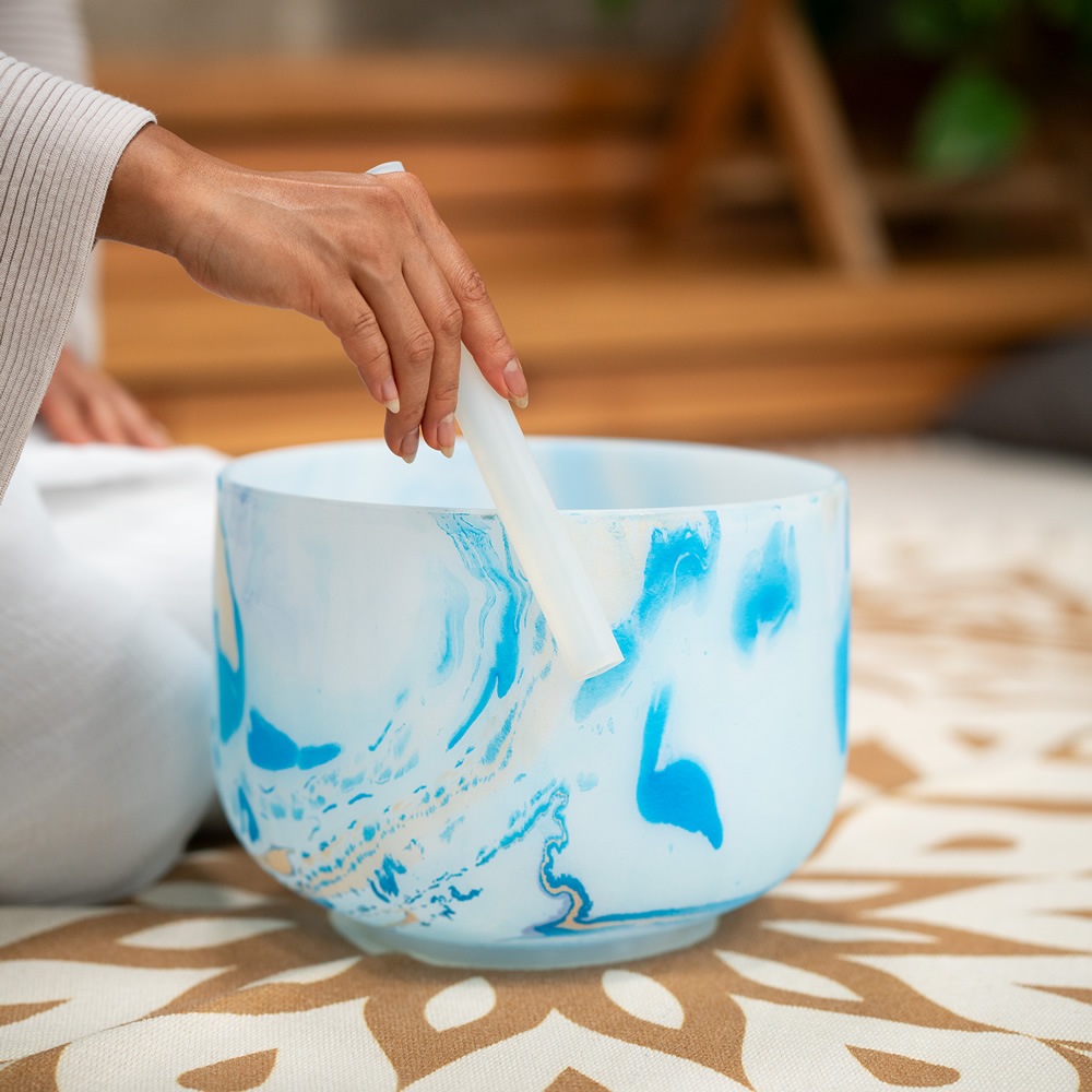 MEINL Sonic Energy マーブル・クリスタル・シンギングボウル 10インチ スロートチャクラ MCSB10G【マイネル ソニックエナジー MARBLE CRYSTAL SINGING BOWL ヨガ ヒーリング 瞑想 サウンドバス ウェルネス メンタルヘルス 音浴 癒し】