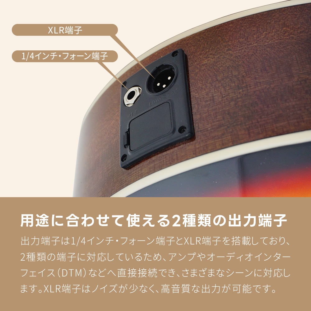 エレアコ 左利き用 Sepia Crue EAW-01LH/VS 単品（ソフトケース、シールドケーブル付属)【アコースティックギター セピアクルー アコギ 初心者 レフトハンド EAW01】【大型荷物】