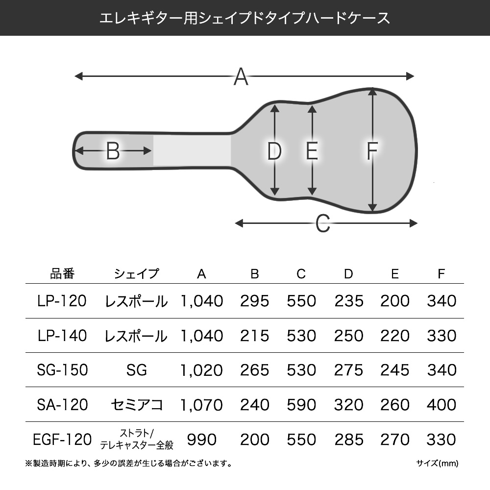 セミアコ用ハードケース SA-120【ギターケース セミアコースティック